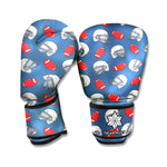 American Football Pattern Print Boxing Gloves