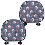 American Football Pattern Print Car Headrest Covers
