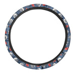 American Football Pattern Print Car Steering Wheel Cover
