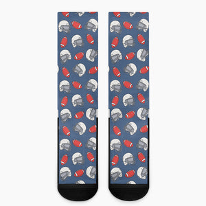 American Football Pattern Print Crew Socks