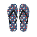 American Football Pattern Print Flip Flops