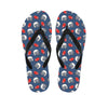 American Football Pattern Print Flip Flops