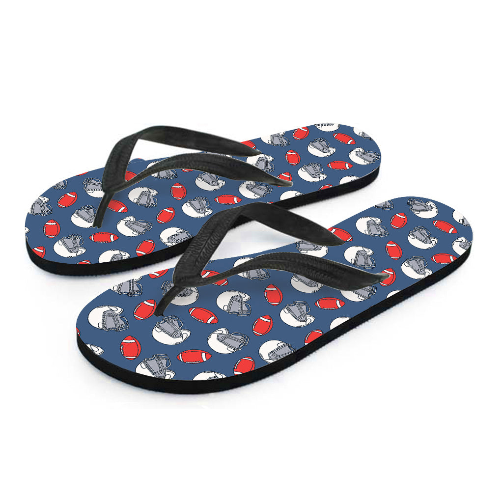 American Football Pattern Print Flip Flops