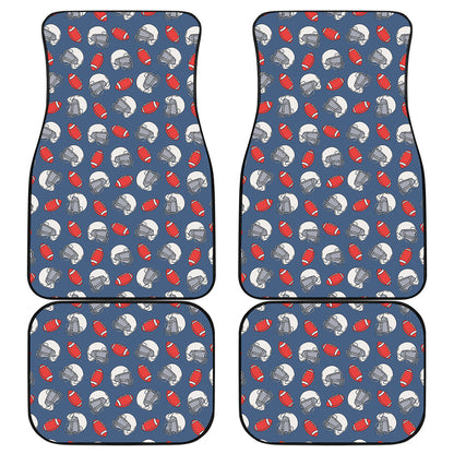 American Football Pattern Print Front and Back Car Floor Mats