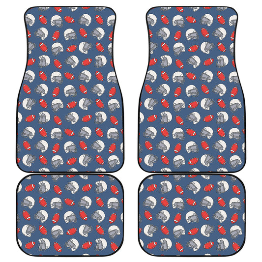 American Football Pattern Print Front and Back Car Floor Mats