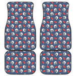 American Football Pattern Print Front and Back Car Floor Mats