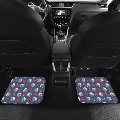 American Football Pattern Print Front and Back Car Floor Mats