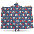 American Football Pattern Print Hooded Blanket