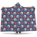 American Football Pattern Print Hooded Blanket