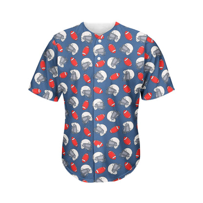 American Football Pattern Print Men's Baseball Jersey
