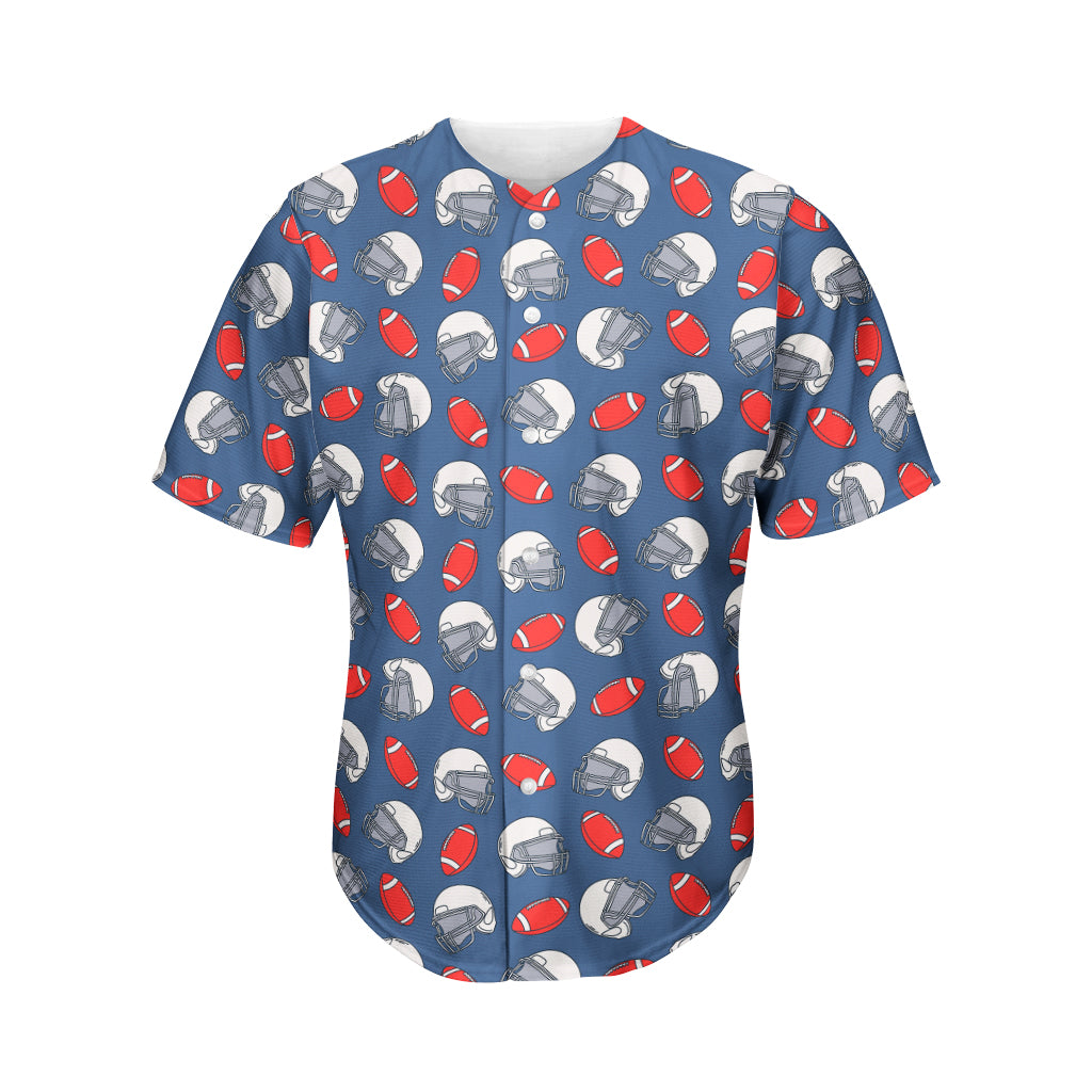 American Football Pattern Print Men's Baseball Jersey