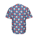 American Football Pattern Print Men's Baseball Jersey