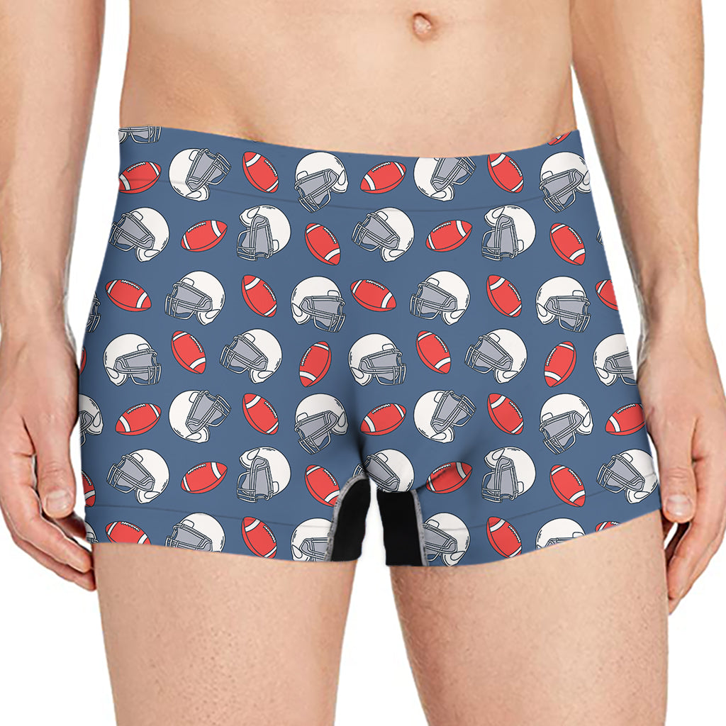 American Football Pattern Print Men's Boxer Briefs