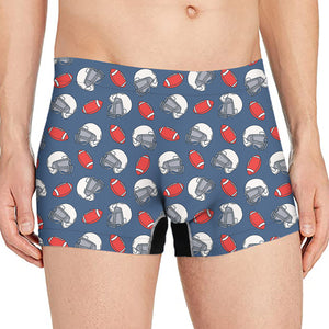 American Football Pattern Print Men's Boxer Briefs