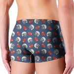 American Football Pattern Print Men's Boxer Briefs