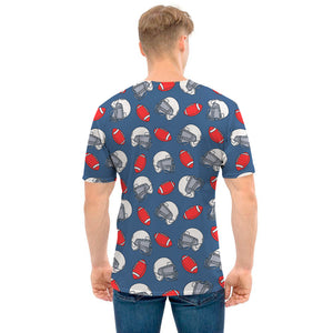 American Football Pattern Print Men's T-Shirt