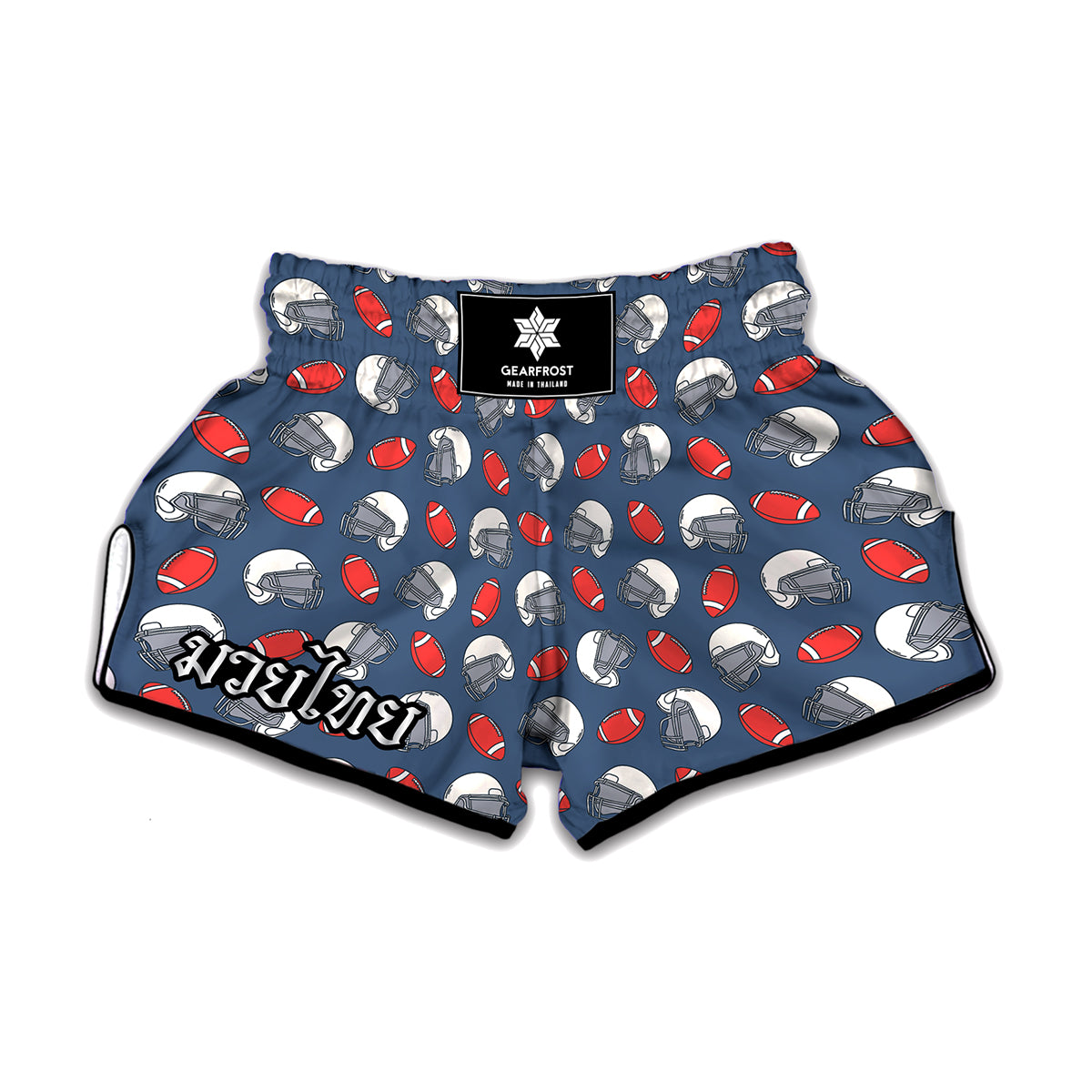 American Football Pattern Print Muay Thai Boxing Shorts