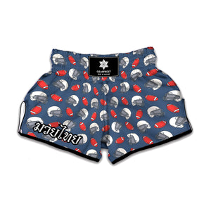 American Football Pattern Print Muay Thai Boxing Shorts