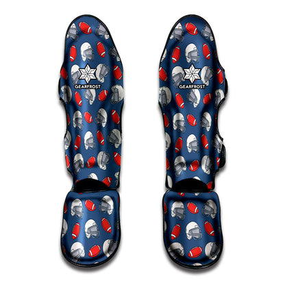 American Football Pattern Print Muay Thai Shin Guard