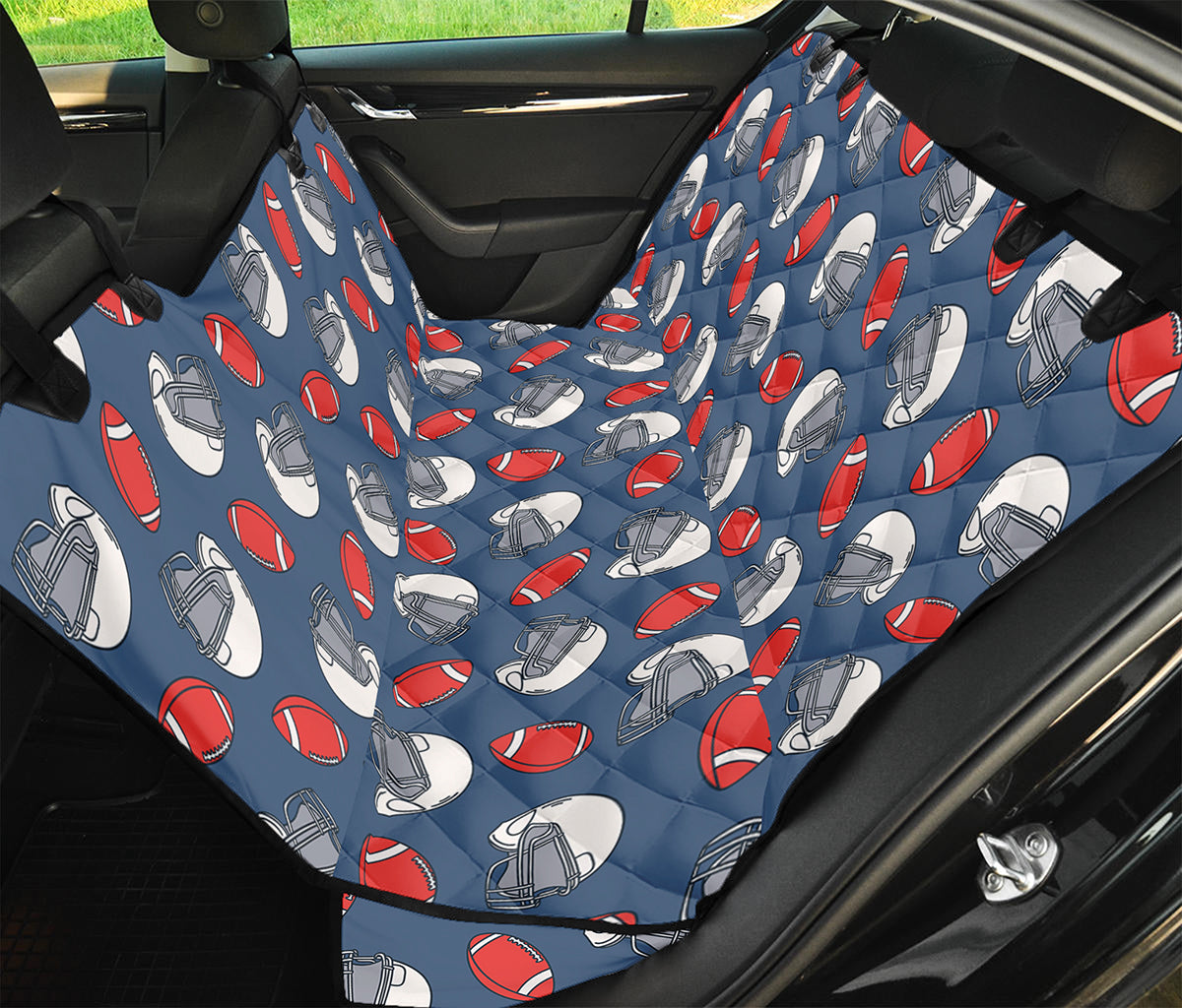 American Football Pattern Print Pet Car Back Seat Cover