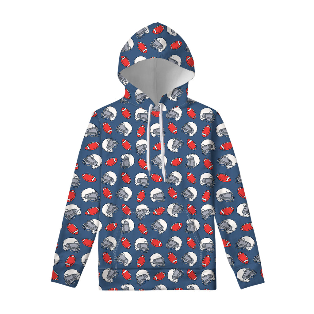 American Football Pattern Print Pullover Hoodie