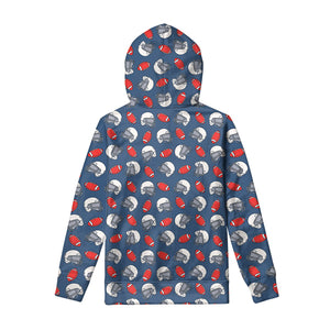 American Football Pattern Print Pullover Hoodie