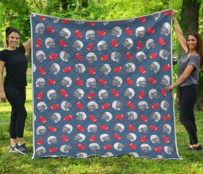 American Football Pattern Print Quilt