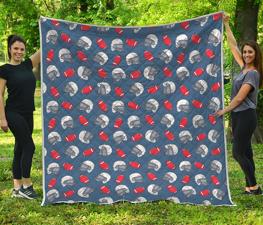 American Football Pattern Print Quilt