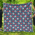 American Football Pattern Print Quilt