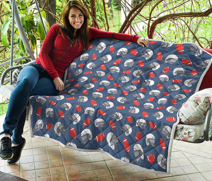 American Football Pattern Print Quilt