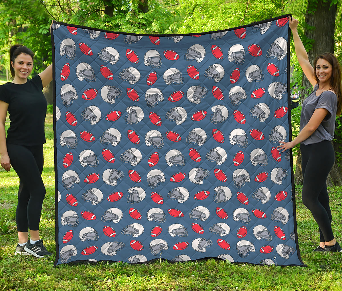 American Football Pattern Print Quilt