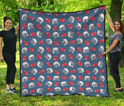 American Football Pattern Print Quilt