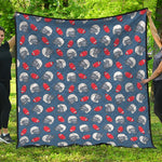 American Football Pattern Print Quilt