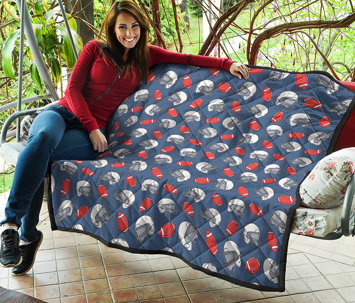 American Football Pattern Print Quilt