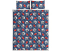 American Football Pattern Print Quilt Bed Set