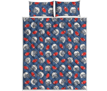 American Football Pattern Print Quilt Bed Set