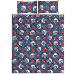 American Football Pattern Print Quilt Bed Set
