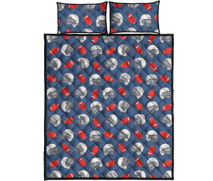 American Football Pattern Print Quilt Bed Set