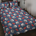 American Football Pattern Print Quilt Bed Set