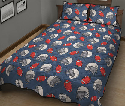 American Football Pattern Print Quilt Bed Set
