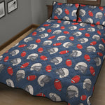 American Football Pattern Print Quilt Bed Set