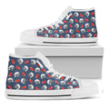 American Football Pattern Print White High Top Sneakers