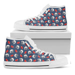 American Football Pattern Print White High Top Shoes