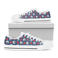 American Football Pattern Print White Low Top Sneakers