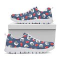 American Football Pattern Print White Running Shoes