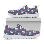 American Football Pattern Print White Sneakers
