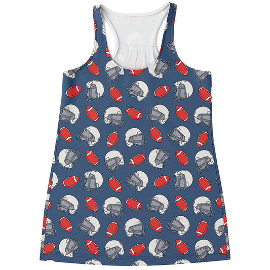 American Football Pattern Print Women's Racerback Tank Top