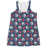 American Football Pattern Print Women's Racerback Tank Top