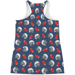 American Football Pattern Print Women's Racerback Tank Top