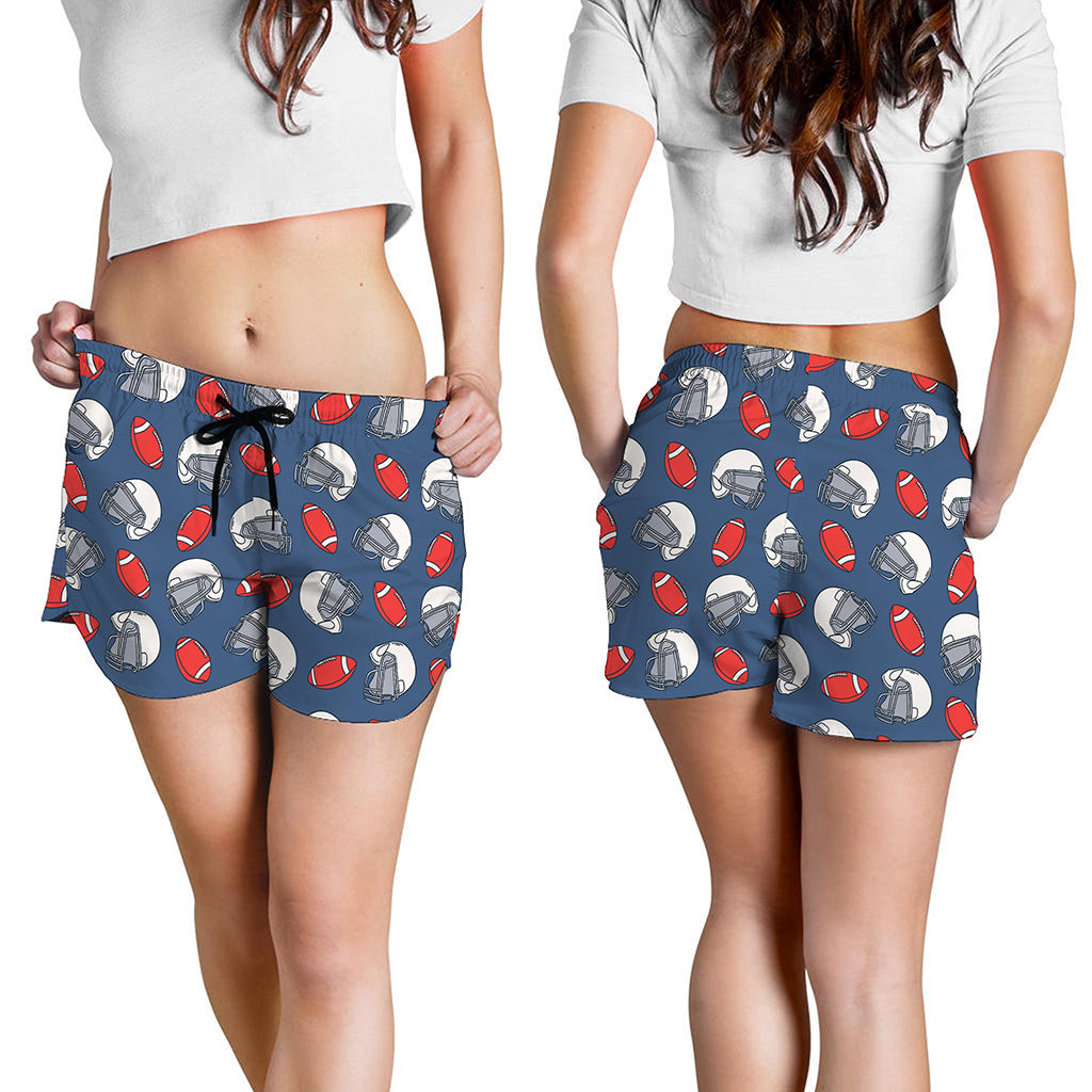 American Football Pattern Print Women's Shorts